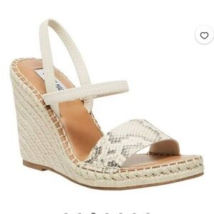 Steve Madden Mckenzie Bone Snake Print Espadrille Wedges